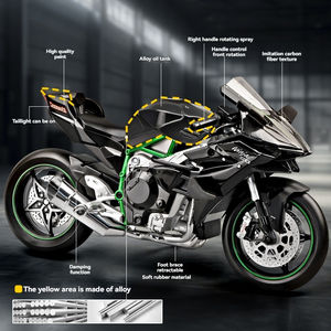 Nuevo Estilo 2025: Moto de Juguete de Metal Fundido a Presión <span class=keywords><strong>Kawasaki</strong></span> Ninja H2R 1:9 con Acelerador y Pulverizador Eléctrico, Novedad de Alta Tecnología - Product Image 3