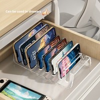 Support de rangement pour téléphone portable, tablette et iPad GREENSIDE, type sur pied, en plastique, boîte de rangement de bureau avec compartiments