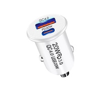 Pengisi Daya Mobil MINI 20W PD QC4.0 Dual Port Pengisian Cepat Usb2Type C Pengisi Daya Mobil A+C untuk Ponsel IPHONE Pengisi Daya Mobil