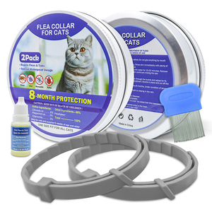 Kit de suppression des puces et des tiques <span class=keywords><strong>Collier</strong></span> <span class=keywords><strong>anti</strong></span>-puces personnalisable <span class=keywords><strong>Collier</strong></span> <span class=keywords><strong>anti</strong></span>-puces et <span class=keywords><strong>anti</strong></span>-tiques avec gouttes d'huile essentielle et peigne pour chien <span class=keywords><strong>chat</strong></span> - Product Image 1
