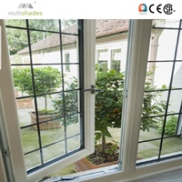 Ventana Abatible de Aluminio con Doble Acristalamiento Templado Multishades NFRC CA Título 24, Eficiente Energéticamente, Resistente a Huracanes, Marco Negro