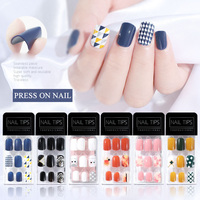 Teclast — faux ongles en acrylique pour filles, bout carré complet, pré-design, de haute qualité, pression courte, pointes d'ongles pour filles
