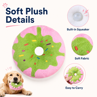 Jouet pour chien en peluche en forme de beignet, jouet à mâcher doux pour chien, jouet interactif pour animaux de compagnie résistant aux morsures, vente en gros de jouets pour chiens