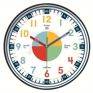 <span class=keywords><strong>Reloj</strong></span> de Pared Mecánico Colorido con Agujas para Estudiantes y Niños, Silencioso, Sin Tictac, para Estudio, Juegos, Sala de Estar, Educación - Product Image 6