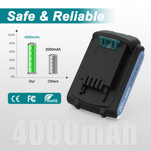 LBXR20 LB20LBX20に適したブラックおよびデッカー用の互換性のある20V4000mAhリチウム交換用バッテリー - Product Image 3