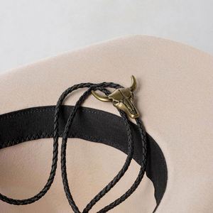 Wholesale Custom Logo Western Vintage Australia Pure Wool Classic Felt Wide Brim Western Fedora Cowboy Cowgirl Hat With Belt - Product Image 2