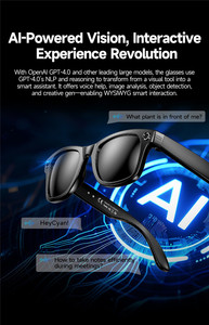 AI Smart <b>Glasses</b> with 8MP <b>Camera</b> 1200P Video Bluetooth 5.3 Voice Assistant AI Translation Smart Sports <b>Glasses</b> - Product Image 5