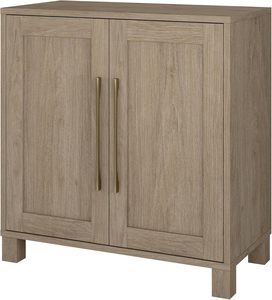 Weathered <strong>Grey</strong> <strong>Modern</strong> Wooden <strong>Sideboard</strong> with Two Doors and Adjustable Shelf. It Stores Goods for Entryways, Dining and Bedrooms - Product Image 4