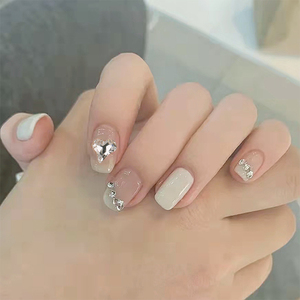 <span class=keywords><strong>Faux</strong></span> <span class=keywords><strong>ongles</strong></span> carrés à presser style français nude blanc décontracté, avec teinte douce et colle, pour un look féminin - Product Image 6