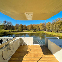 Restaurant flottant de luxe, maison flottante en HDPE, cabine de bateau ponton d'occasion, électrique