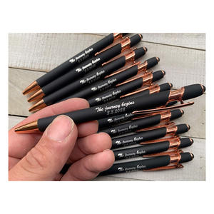 Stylos à bille personnalisés en or rose à imprimé laser en métal à pointe bille avec logo de marque Cadeaux de marketing <span class=keywords><strong>immobilier</strong></span> d'entreprise - Product Image 1