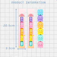6 Buah/Set Stabilo Desain Gurita Kawaii 5 Warna Pena Spidol Neon Bertumpuk DIY Kreatif Alat Tulis Estetika untuk Anak-anak