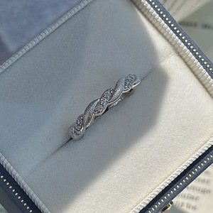 Anillo de Plata Pura S925 con Patrón Trenzado Cepillado, Diseño de Nicho, Simple, Moderno, Eterno, Medieval, Vintage, Microincrustado, Boca Abierta - Product Image 5