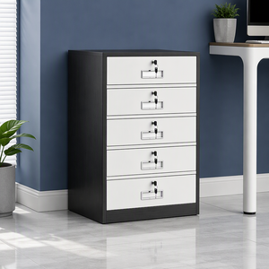 Meuble de classement vertical moderne et populaire en acier à <span class=keywords><strong>5</strong></span> <span class=keywords><strong>tiroirs</strong></span> verrouillables pour bureau et entreprise - Product Image 1