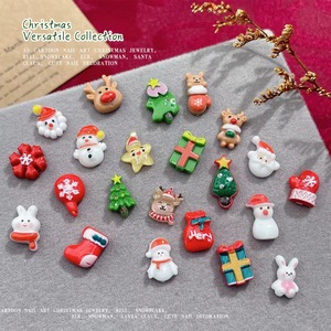Décorations d'ongles en résine rouge vif pour Noël, accessoires de bijoux DIY de style dessin animé pour nail art - Product Image 1