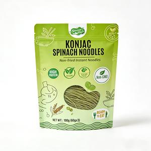 Noodles Istantanei Non-OGM Senza Olio, Pasta di Konjac e Spinaci Pronta da Mangiare, Non Necessita di Cucinare - Product Image 5