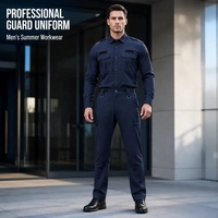 Ensemble uniforme de sécurité personnalisable CXXM noir à séchage rapide, costume d'été avec services de personnalisation sécurisés