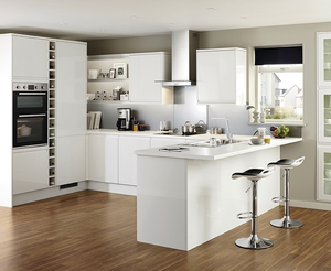 خزانات مطبخ من الخشب الأبيض الحديث من الشركات المصنعة للمشروع العالمي أثاث فاخر - Product Image 3