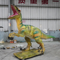 LONGTU Modèle de dinosaure Velociraptor réaliste grandeur nature, animatronique, simulation de raptor pour jardin et lieux publics