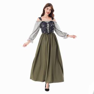 Robe de performance pour femme HP, style Dirndl médiéval, Renaissance, bavaroise, pour Halloween et l'Oktoberfest, produit phare transfrontalier - Product Image 3