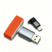 Flash Drive USB2.0/3.0 Antarmuka Ganda Tipe-C dari Paduan Seng, Cocok untuk Ponsel dan Komputer, Perangkat OTG Serbaguna
