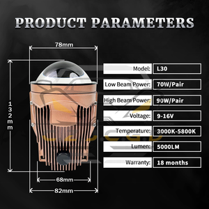 Đèn sương mù LED Bi-LED tích hợp 90W 3 inch L30 mới, độ sáng cao, khả năng xuyên thấu siêu mạnh, dễ lắp đặt - Product Image 5