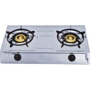 Table de cuisson à gaz double brûleur en acier inoxydable, cuisinière à gaz de table, commande par bouton, allumage piézoélectrique pour la maison, l'hôtel, l'extérieur - Product Image 3