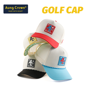 Wholesale High Quality 5 Panel Two Tone Baseball Cap Polyester Fabric Custom PVC Logo Curved Brim Sport Golf <b>Hats</b> for Men Women - Product Image 1