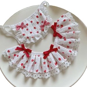 Babero para perro con adornos de fresa, lindo y dulce, babero para gatos, accesorio para mascotas para perros pequeños, Bichón Frisé, Teddy - Product Image 5