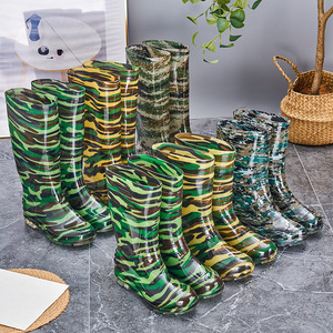 Bottes de pluie QF1 pour hommes, camouflage, antidérapantes, résistantes à l'usure, chaussures en caoutchouc chaudes, <span class=keywords><strong>tube</strong></span> haut, lave-auto, eau, <span class=keywords><strong>plastique</strong></span>, pluie - Product Image 4