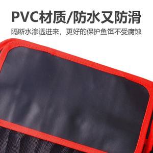Sac de rangement pour matériel de pêche Ztc480, 30cm x 22cm, 11 poches, en Polyester, rouge et noir, étui à outils portable pour l'extérieur - Product Image 5