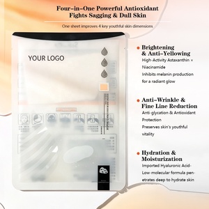 Masque en tissu lyophilisé à l'astaxanthine, au rétinol et à la vitamine C, 2 étapes, éclaircissant, anti-rides, raffermissant, hydratant, végétalien, marque privée, OEM - Product Image 2
