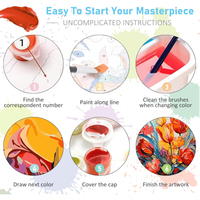 Peinture par numéros pour adultes, kit de peinture à l'huile DIY, fleurs personnalisées, toile encadrée 40x50cm, décoration murale pour la maison, écologique