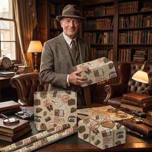 Rollo de papel de regalo Liobelon Vintage Detective & Spy, 17 pulgadas x 16.4 pies - Product Image 6