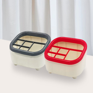 6-compartment trapezoidal pen <b>holder</b>, desktop cosmetic storage box, large capacity dressing table desktop <b>makeup</b> brush and - Product Image 2