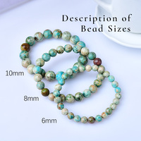 Bracelet en pierre turquoise naturelle du Pérou pour accessoires faits main, mode bohème, usage quotidien et collections de cadeaux
