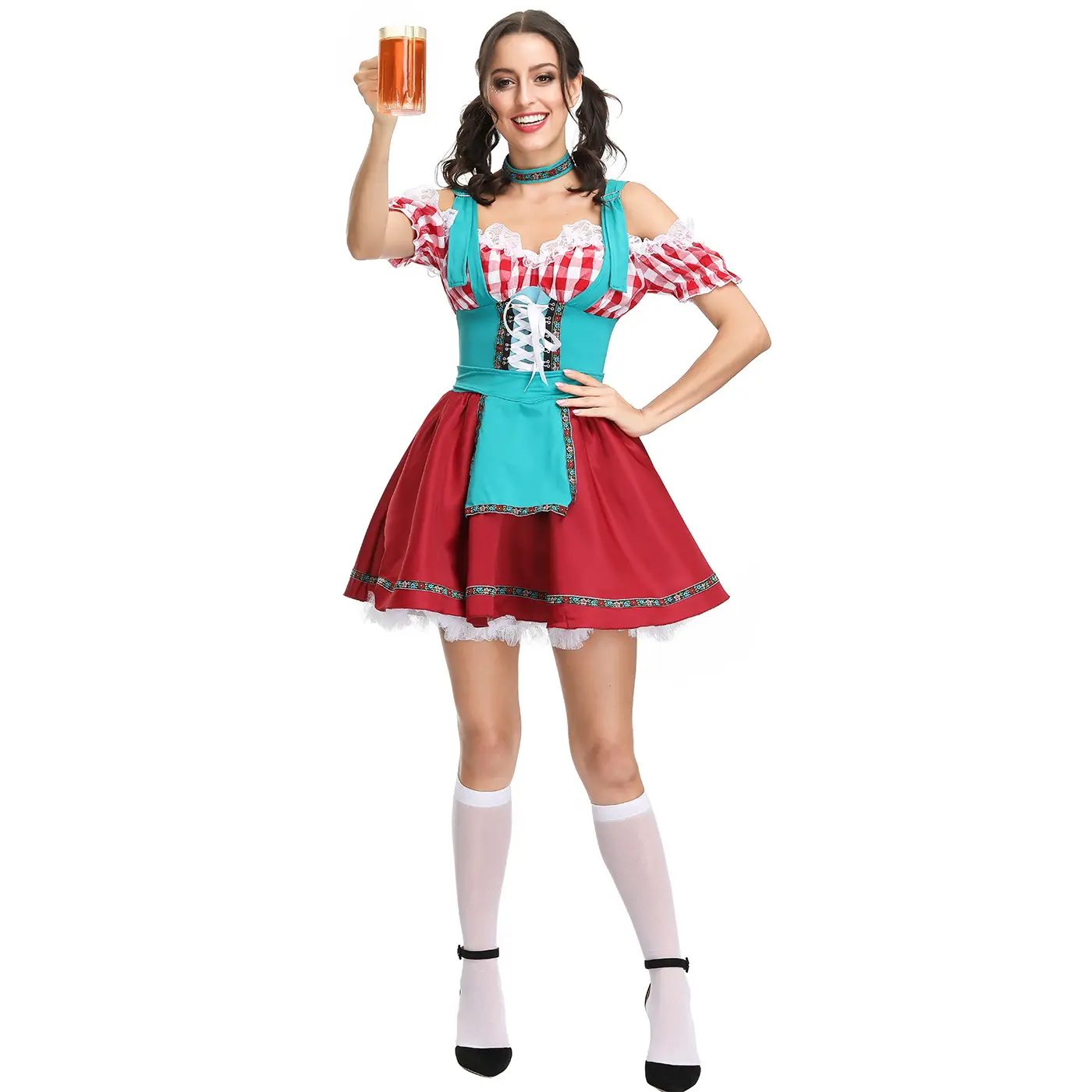 Carnaval Oktoberfest Dirndl Kostuum Germany Bier Meid Taverne Wench Serveerster Outfit Cosplay Halloween Fancy Party Dress