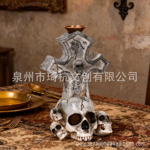 Halloween Tombstone Decoration With <b>Backflow</b> <b>Incense</b> Holder Synthetic Resins Indoor Reusable Prop For Living Room Entryway - Product Image 2