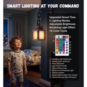 Pixelated Lantern <b>Night</b> <b>Light</b> 2-Pack RGB Color Changing Rechargeable Wall Mount With Remote Control For Kids Room Decor - Product Image 6