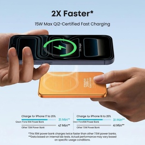 <span class=keywords><strong>Chargeur</strong></span> sans fil magnétique de poche pour voyage en extérieur, 10000 mAh, 10,7 mm, ultra-plat, 20 W PD, 15 W Mag, batterie externe en alliage d'aluminium - Product Image 3