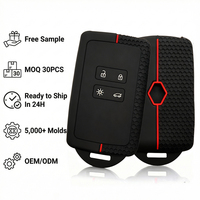 Étui de clé industriel moderne pour télécommande Renault 4 boutons, enveloppe en silicone texturé nid d'abeille pour clé