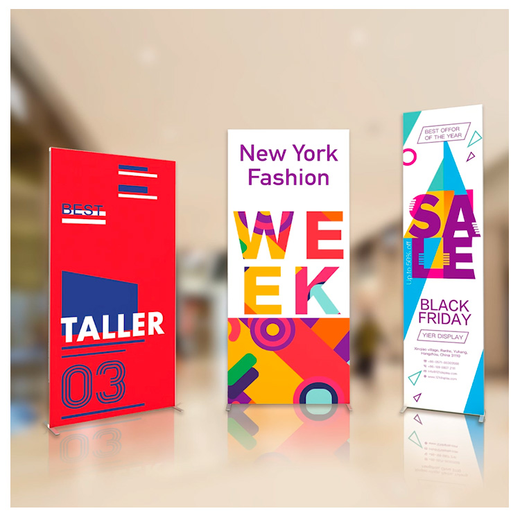 Алюминиевый металлический гибкий Выдвижной Натяжной тканевый портативный выставочный баннер выставочная стойка