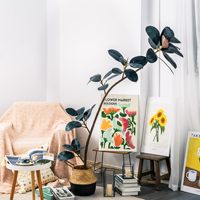 Arbre artificiel en plastique haut et personnalisable, écologique, en pot d'intérieur, feuilles noires, pot détachable, salon, mariage, Noël