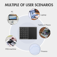 Teclado Numérico Inalámbrico Recargable 2.4G de 22 Teclas con Panel Táctil para PC, Mac.Book, Laptop con Windows