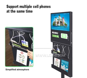Pantalla Digital Publicitaria de 21.5 Pulgadas con Soporte de Pie, Android, WIFI, CMS en la Nube, Cargador de Teléfono, con Compartimento para Periódicos - Product Image 2