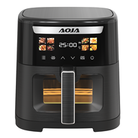 Friteuse à air numérique OEM ODM 6,5 L 1500 W à double chauffage avec fenêtre visible et écran couleur