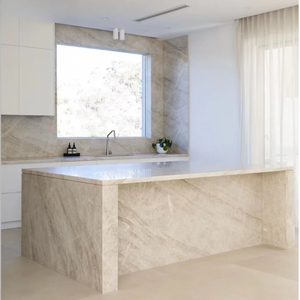 Dalles de marbre en quartzite Taj Mahal de qualité supérieure, îlot de cuisine, comptoir de salon, table centrale en pierre de luxe personnalisable, villa - Product Image 3