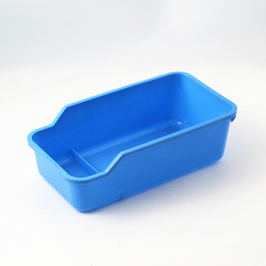 Boîte de rangement en plastique rectangulaire bleue et blanche, fond étanche, pour l'organisation des médicaments, utilisation hospitalière - Product Image 3