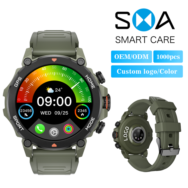 Outdoor Sports Smart Watch with GPS Dual Band 5ATM Waterproof Trail Running Altimeter Barometer Smartwatch for Hiking Cycling