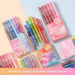 Blauer 0,5mm Kunststoff-Glitzer-Text marker mit großer Kapazität, fluor zieren der Planner-Stift für Notiz-und Farb block ier zeichnung - Product Image 5